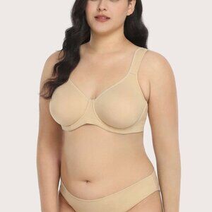 HSIA T-Shirt Unlined Minimizer Bra (Soft Beige) 40DDD NWT